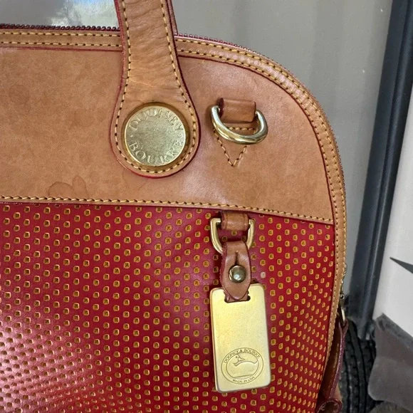 Dooney & Bourke Red and Brown Satchel - Picture 5 of 7